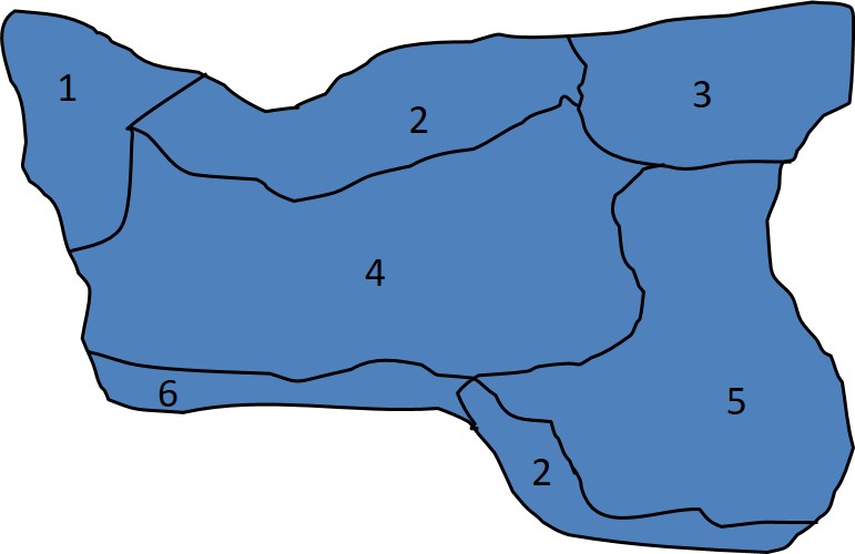 Six example forest stands (or strata).