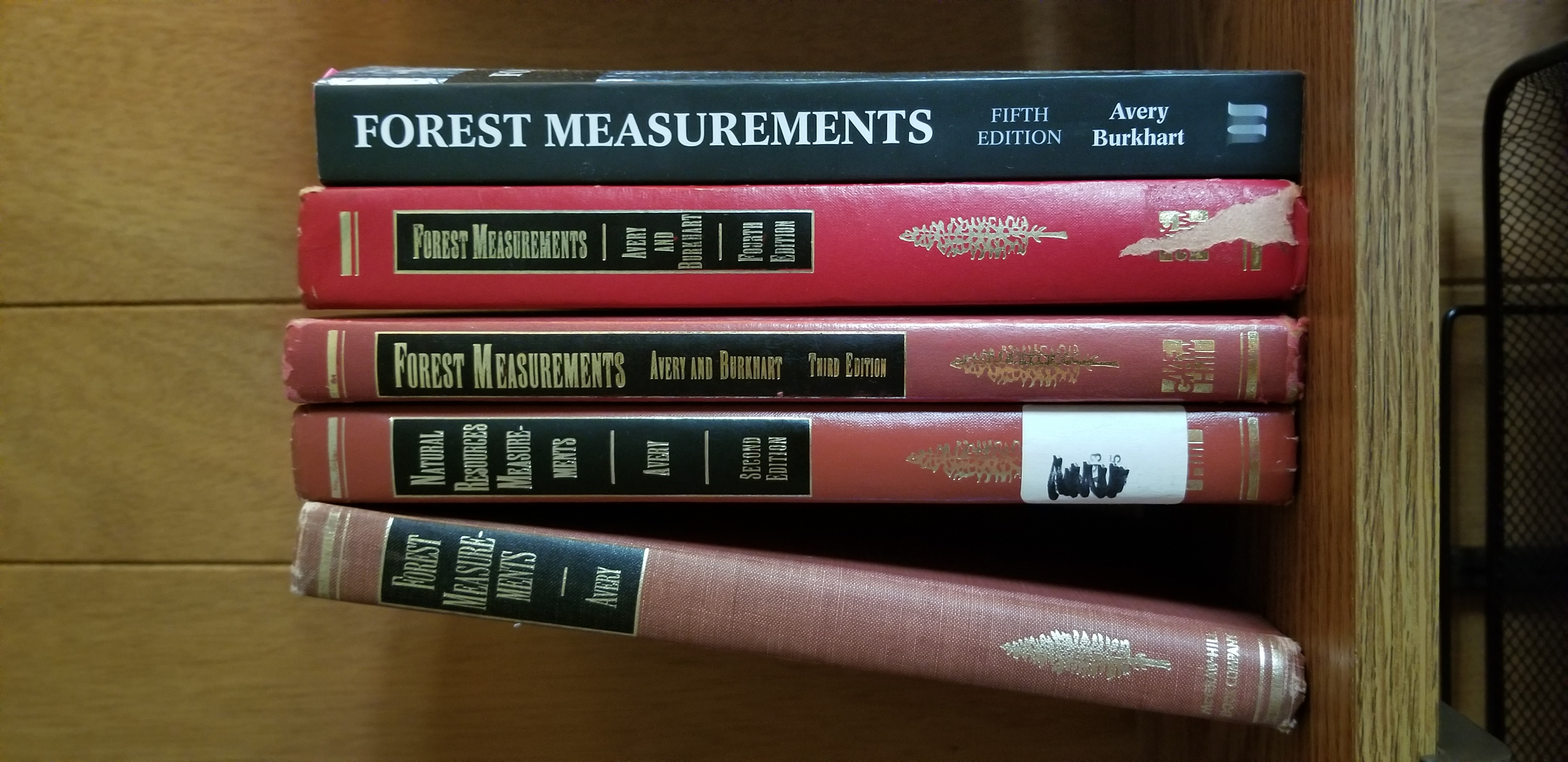 The first five editions of Forest Measurements.